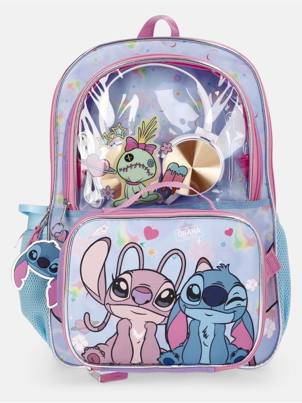 Lilo and Stitch Backpack with lunch kit and headphones - has Stitch and Angel